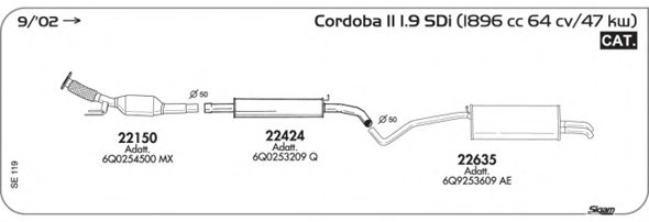 SIGAM SE119 Exhaust System